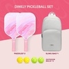 image:imagePickleball Paddles Set of 24 USAPA Approved GraphiteFiberglass Pickleball Racket 2 Pickleball Rackets 4 Balls and 1 Portable Carry Bag Aesthetic Pickle Ball Set for Men Women Beginners2 Aurora Stream  Gray  Graphite