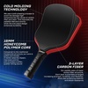 image:imageRaw Carbon Pickleball Paddles Set of 2 T700 Carbon Fiber Rackets with 16MM Honeycomb Polymer Core 4 Balls and 1 Portable Carry Bag USAPA Approved Pickleball Set for Men Women Red amp Blue