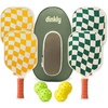 image:imagePickleball Paddles Set of 24 USAPA Approved GraphiteFiberglass Pickleball Racket 2 Pickleball Rackets 4 Balls and 1 Portable Carry Bag Aesthetic Pickle Ball Set for Men Women Beginners4 Wave Check  Dark Green  Graphite