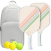 image:imagePickleball Paddles Set of 24 USAPA Approved GraphiteFiberglass Pickleball Racket 2 Pickleball Rackets 4 Balls and 1 Portable Carry Bag Aesthetic Pickle Ball Set for Men Women Beginners2 Macaron Twill  Gray  Graphite