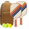 image:imagePickleball Paddles Set of 24 USAPA Approved GraphiteFiberglass Pickleball Racket 2 Pickleball Rackets 4 Balls and 1 Portable Carry Bag Aesthetic Pickle Ball Set for Men Women Beginners2 Retro Twill  Khaki  Graphite