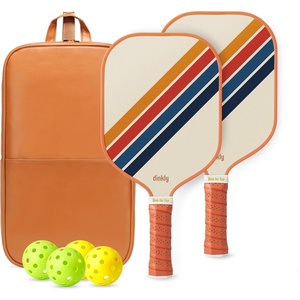 image:imagePickleball Paddles Set of 24 USAPA Approved GraphiteFiberglass Pickleball Racket 2 Pickleball Rackets 4 Balls and 1 Portable Carry Bag Aesthetic Pickle Ball Set for Men Women Beginners2 Retro Twill  Warm Orange  Graphite