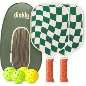 image:imagePickleball Paddles Set of 24 USAPA Approved GraphiteFiberglass Pickleball Racket 2 Pickleball Rackets 4 Balls and 1 Portable Carry Bag Aesthetic Pickle Ball Set for Men Women Beginners2 Wave Check  Dark Green  Graphite