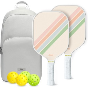 image:imagePickleball Paddles Set of 24 USAPA Approved GraphiteFiberglass Pickleball Racket 2 Pickleball Rackets 4 Balls and 1 Portable Carry Bag Aesthetic Pickle Ball Set for Men Women Beginners2 Macaron Twill  Gray  Graphite