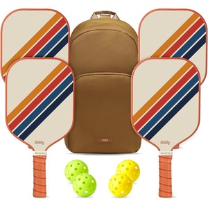 image:imagePickleball Paddles Set of 24 USAPA Approved GraphiteFiberglass Pickleball Racket 2 Pickleball Rackets 4 Balls and 1 Portable Carry Bag Aesthetic Pickle Ball Set for Men Women Beginners4 Retro Twill  Khaki  Graphite