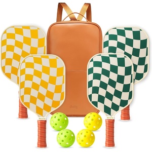 image:imagePickleball Paddles Set of 24 USAPA Approved GraphiteFiberglass Pickleball Racket 2 Pickleball Rackets 4 Balls and 1 Portable Carry Bag Aesthetic Pickle Ball Set for Men Women Beginners4 Green Check  Warm Orange  Graphite