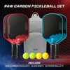 image:imageRaw Carbon Pickleball Paddles Set of 4 T700 Carbon Fiber Rackets with 16MM Honeycomb Polymer Core 4 Balls and 1 Portable Carry Bag USAPA Approved Pickleball Set for Men Women Red amp Blue